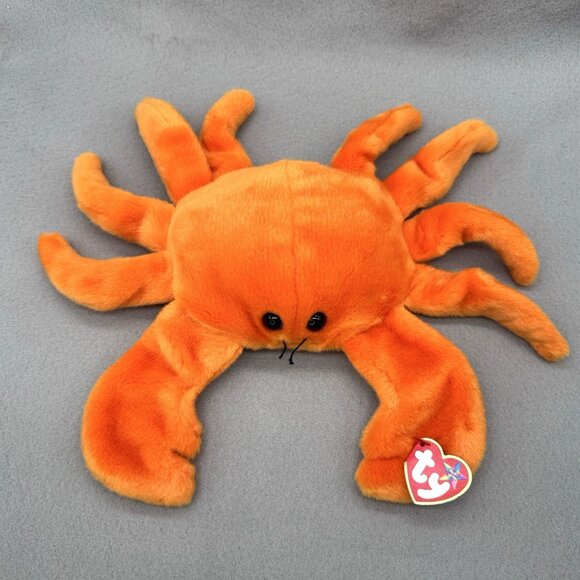 Ty Other - Vintage TY Beanie Buddies Digger Crab Orange 1999 Plush Stuffed Animal 11"